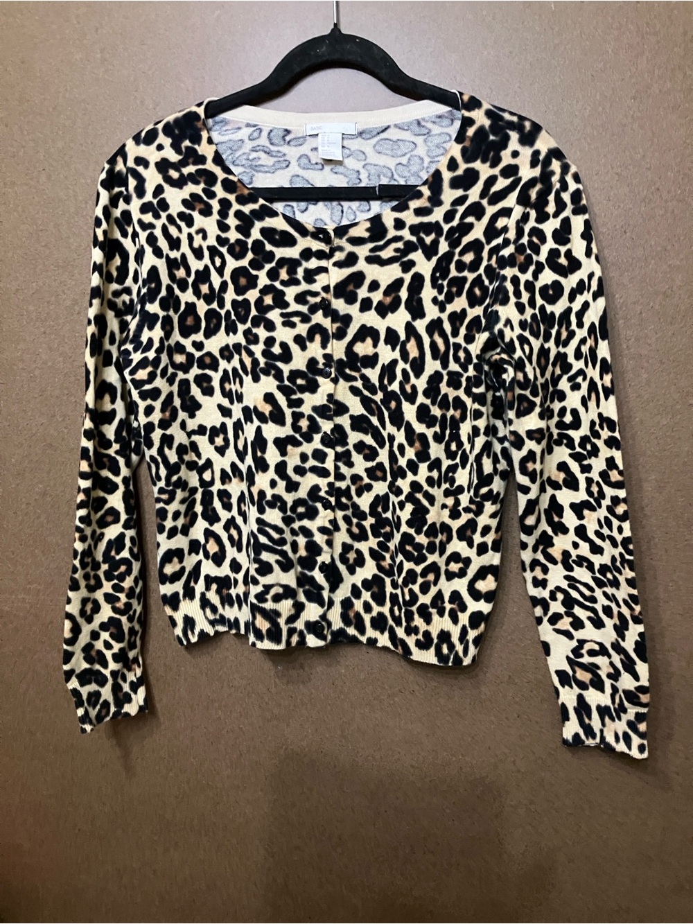 H&M Leopard Print Cardigan - Beige, Black - Picture 10 of 10
